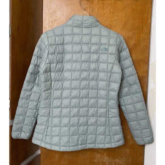 North Face Thermoball Jacket Womens Medium Full Zip Puffer Insulated Light Green - Picture 4 of 9